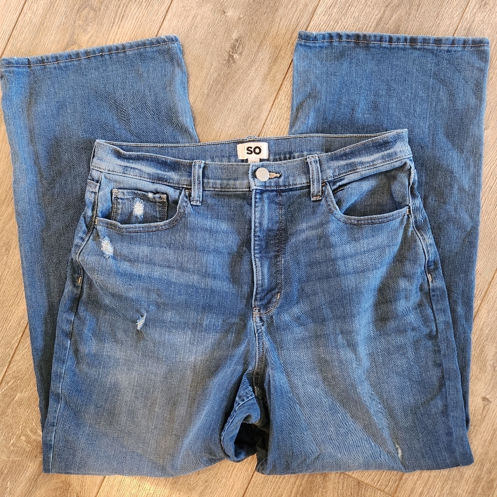 SO Women's Blue Flare Jeans